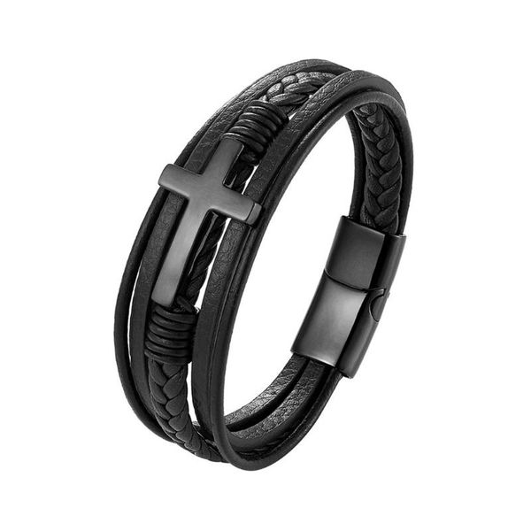 charm bracelets classic design cross men leather stainless steel magnet clasp charms multilayer braided hand bracelet, Golden;silver
charm bracelets classic design cross men leather stainless steel magnet clasp charms multilayer braided hand bracelet, Golden;silver