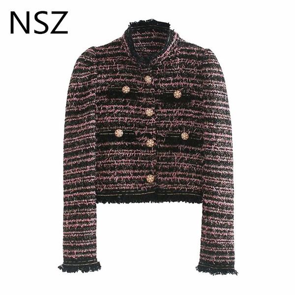 women's jackets nsz women houndstooth tweed cropped jacket long sleeve tassel plaid short coat pearl button contrast color motorcycle, Black;brown
women's jackets nsz women houndstooth tweed cropped jacket long sleeve tassel plaid short coat pearl button contrast color motorcycle, Black;brown