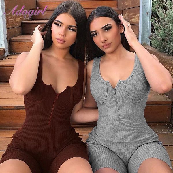 women's jumpsuits & rompers fitness activewear ribbed knit zipper up v-neck sleeveless elastic playsuit women outfit workout sport jump, Black;white
women's jumpsuits & rompers fitness activewear ribbed knit zipper up v-neck sleeveless elastic playsuit women outfit workout sport jump, Black;white