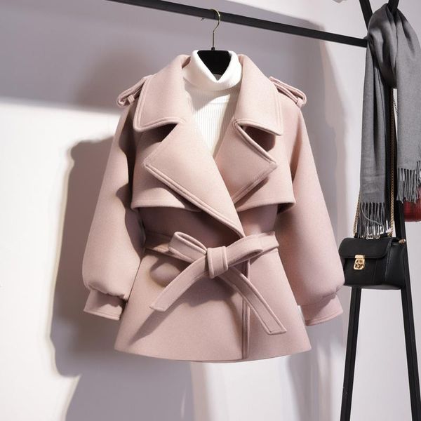 women's wool & blends 2021 spring korean coat pink slim waist woolen coats solid autumn women regular sweet young girl, Black
women's wool & blends 2021 spring korean coat pink slim waist woolen coats solid autumn women regular sweet young girl, Black