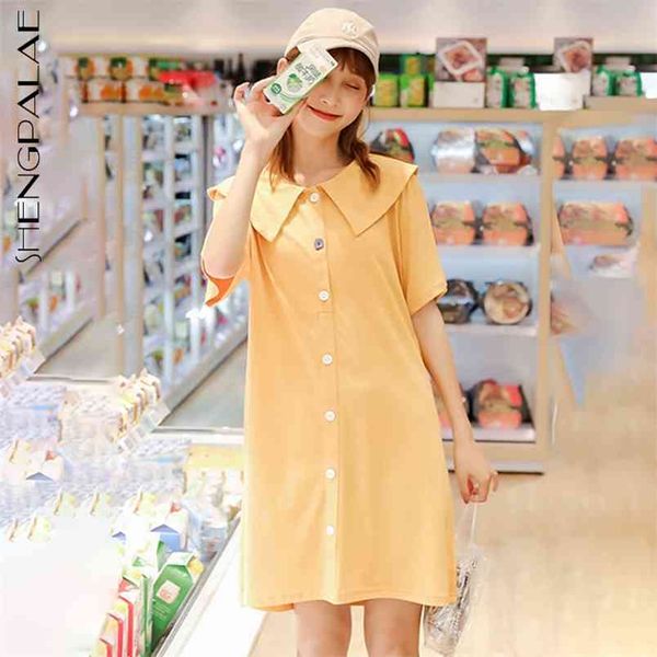 yellow peter pan collar dress women's summer single breasted short sleeve mini dresses female tide 5e302 210427, White;black
yellow peter pan collar dress women's summer single breasted short sleeve mini dresses female tide 5e302 210427, White;black