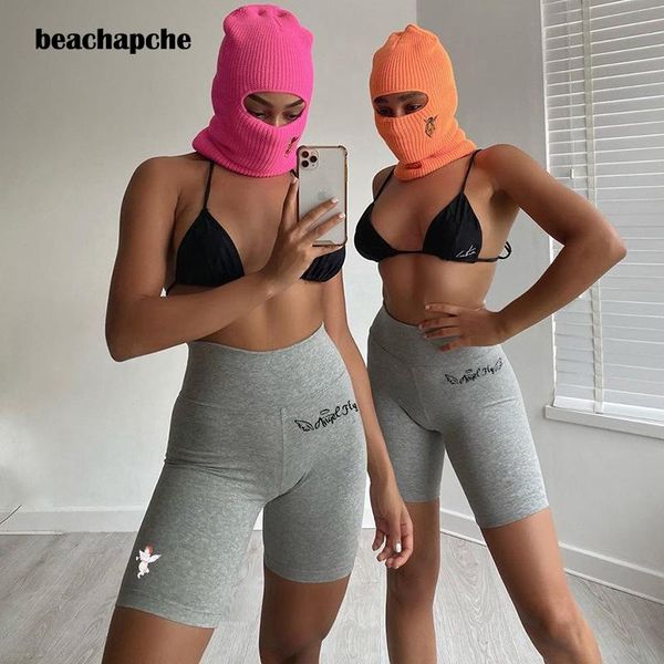 women's shorts summer women tight high waist legging letter angel embroidered lady casual streetwear fitness 2021, White;black
women's shorts summer women tight high waist legging letter angel embroidered lady casual streetwear fitness 2021, White;black