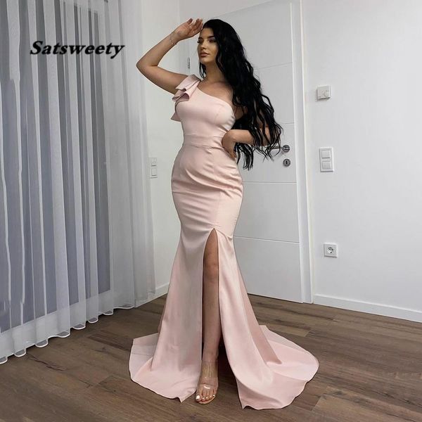 pink satin mermaid prom dress one shoulder high split evening gowns saudi arabia long party gorgeous vestidos de fiesta, Black
pink satin mermaid prom dress one shoulder high split evening gowns saudi arabia long party gorgeous vestidos de fiesta, Black