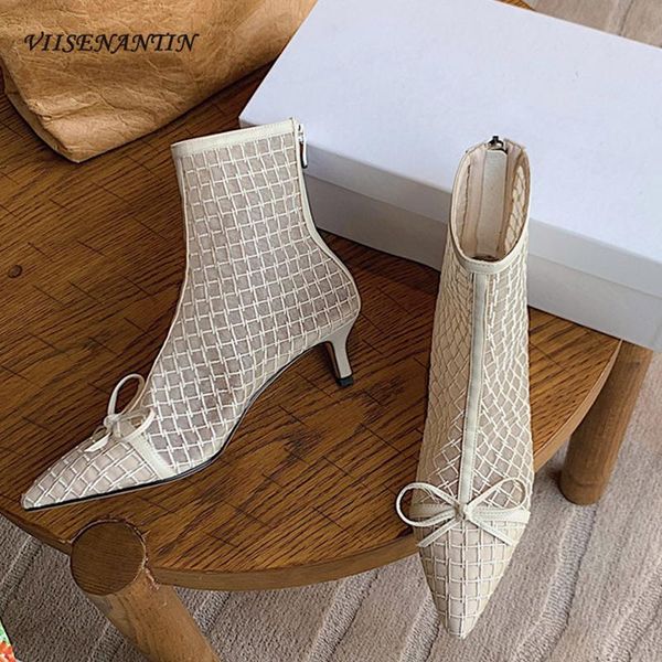 sandals mesh boots women's 2021 spring and summer pointed bow stiletto net gauze short thin hollow cool, Black
sandals mesh boots women's 2021 spring and summer pointed bow stiletto net gauze short thin hollow cool, Black