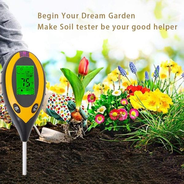 meters soil moisture meter, testing kit, 4 in 1 digital tester with ph/sunlight/moisture/temperature mesuring tool for garden
meters soil moisture meter, testing kit, 4 in 1 digital tester with ph/sunlight/moisture/temperature mesuring tool for garden