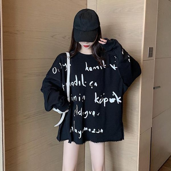 women's hoodies & sweatshirts 2021 autumn loose letter printing hoodless sweatshirt women drop shoulder sleeve round neck pullover top, Black
women's hoodies & sweatshirts 2021 autumn loose letter printing hoodless sweatshirt women drop shoulder sleeve round neck pullover top, Black
