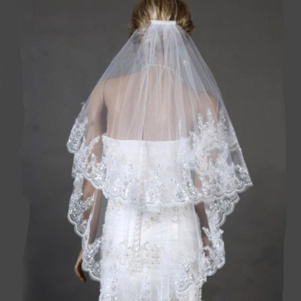 bridal veils fingertip veil appliqued edge 75cm short two layer wedding with comb vintage bride dress, Black
bridal veils fingertip veil appliqued edge 75cm short two layer wedding with comb vintage bride dress, Black