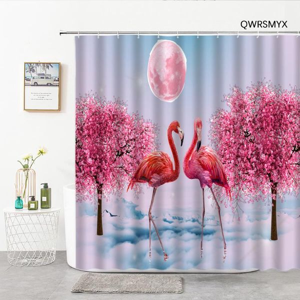 shower curtains 3d flamingo under the moon pink peach blossom tree tropical animals bathroom curtain hooks home wall decor cloth
shower curtains 3d flamingo under the moon pink peach blossom tree tropical animals bathroom curtain hooks home wall decor cloth