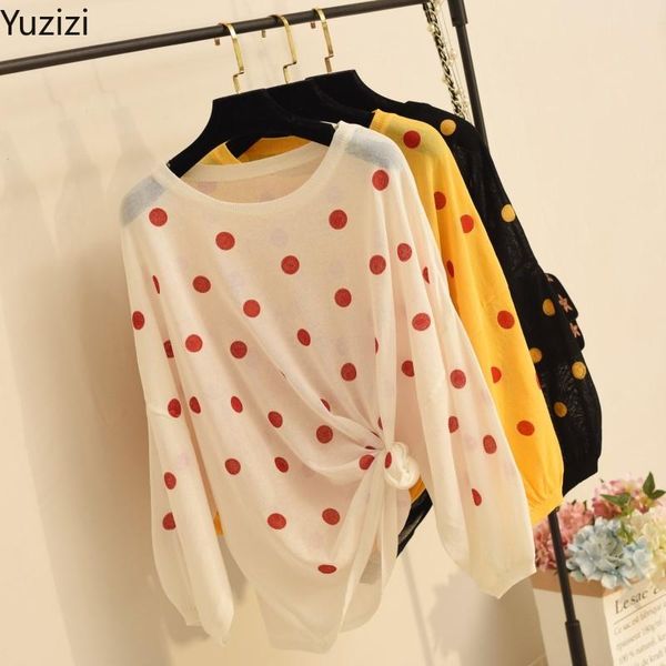 women's sweaters summer long sleeve loose size knitted sweater dot printed lazy pullover air conditioning batwing, White;black
women's sweaters summer long sleeve loose size knitted sweater dot printed lazy pullover air conditioning batwing, White;black