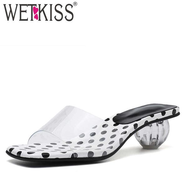 wetkiss polka dot slippers women strange style slides shoes female transparent pvc footwear mules shoes woman summer 210630, Black
wetkiss polka dot slippers women strange style slides shoes female transparent pvc footwear mules shoes woman summer 210630, Black