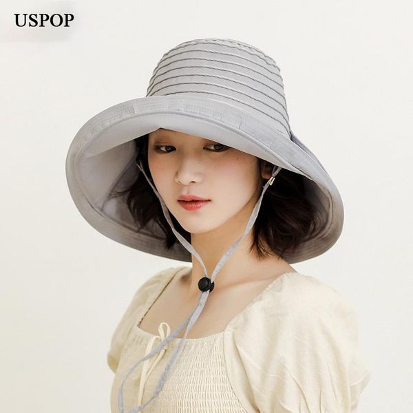 women bucket hats bow wide brim hat breathable cotton sun casual summer, Blue;gray 
women bucket hats bow wide brim hat breathable cotton sun casual summer, Blue;gray