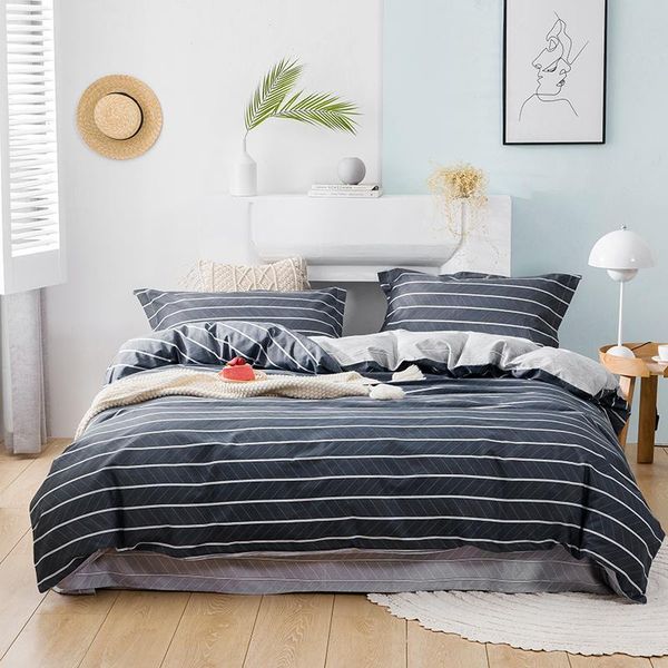 bedding sets four-piece simple cotton double household bed sheet quilt cover thickening sanding dormitory sheetp dark blue stripe
bedding sets four-piece simple cotton double household bed sheet quilt cover thickening sanding dormitory sheetp dark blue stripe