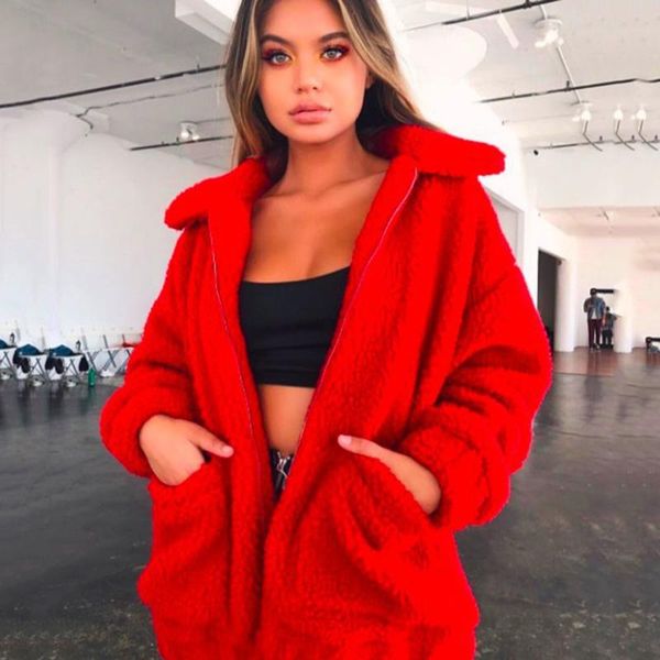 women's wool & blends women plus size fleece faux shearling fur coat 2021 autumn winter plush warm thick teddy jacket female high stree, Black
women's wool & blends women plus size fleece faux shearling fur coat 2021 autumn winter plush warm thick teddy jacket female high stree, Black