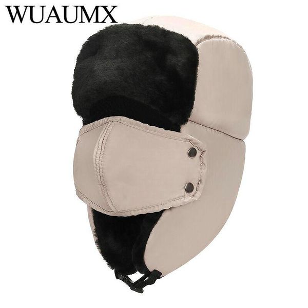 berets wuaumx winter bomber hats for men and women lining with velvet thicken russian hat ear flaps face warm caps, Blue;gray
berets wuaumx winter bomber hats for men and women lining with velvet thicken russian hat ear flaps face warm caps, Blue;gray
