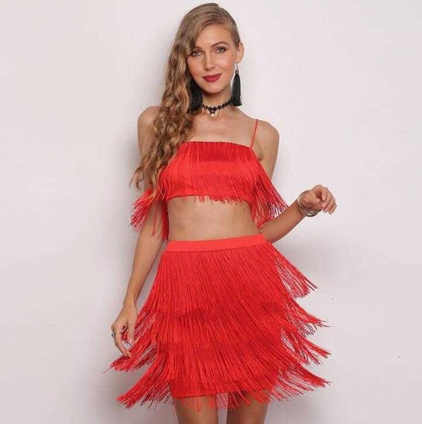 two piece dress two-piece short strap tassel tees hip summer women's suit lmri, White
two piece dress two-piece short strap tassel tees hip summer women's suit lmri, White