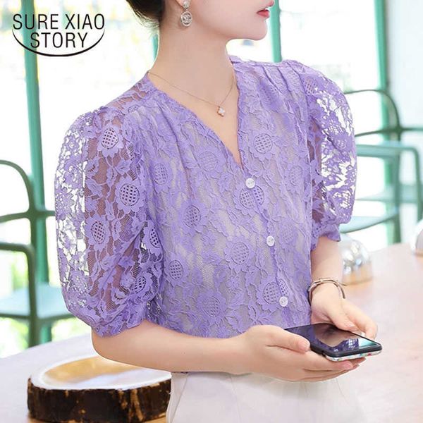summer elegant purple v-collar short sleeve fashion blouse lace puff sleeve women shirt blusas mujer de moda 9667 210527, White
summer elegant purple v-collar short sleeve fashion blouse lace puff sleeve women shirt blusas mujer de moda 9667 210527, White
