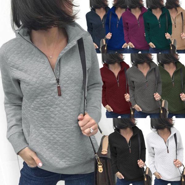 women's hoodies & sweatshirts women stand collar half zipper long sleeve pullovers autumn winter casual parkas loose outwear, Black
women's hoodies & sweatshirts women stand collar half zipper long sleeve pullovers autumn winter casual parkas loose outwear, Black