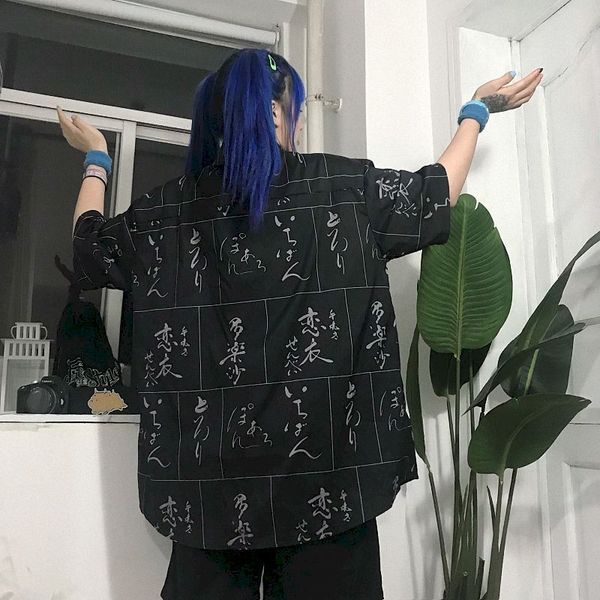 nicemix chinese character shirts women blouses gothic black letter shirt clothes vintage summer shirt plus size couple, White
nicemix chinese character shirts women blouses gothic black letter shirt clothes vintage summer shirt plus size couple, White