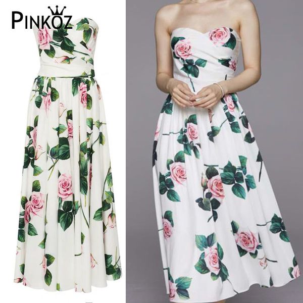 runway designer strapless pink rose flower printed elegant maxi dresses party night white lady beach summer 210421
runway designer strapless pink rose flower printed elegant maxi dresses party night white lady beach summer 210421