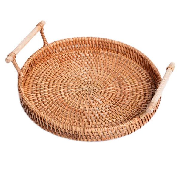 sizes rattan handwoven round high wall severing tray storage platters plate over handle for breakfast drink snack display baskets
sizes rattan handwoven round high wall severing tray storage platters plate over handle for breakfast drink snack display baskets