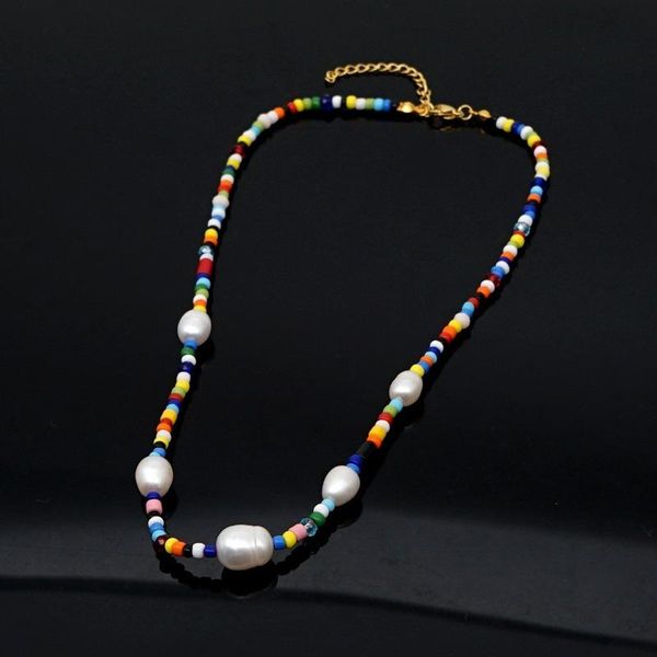 chokers 2021 boho ethnic choker necklace pearl simple rainbow bead for women collier femme summer jewelry, Golden;silver
chokers 2021 boho ethnic choker necklace pearl simple rainbow bead for women collier femme summer jewelry, Golden;silver