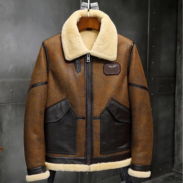 men's leather & faux 2021 mens brown b3 shearling jacket sheepskin coat fur airforce flight winter coats, Black
men's leather & faux 2021 mens brown b3 shearling jacket sheepskin coat fur airforce flight winter coats, Black