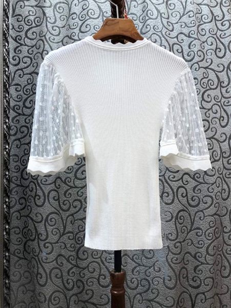 knits summer fashion sweaters women tulle mesh kntting patchwork flare sleeve casual white black jumper
knits summer fashion sweaters women tulle mesh kntting patchwork flare sleeve casual white black jumper