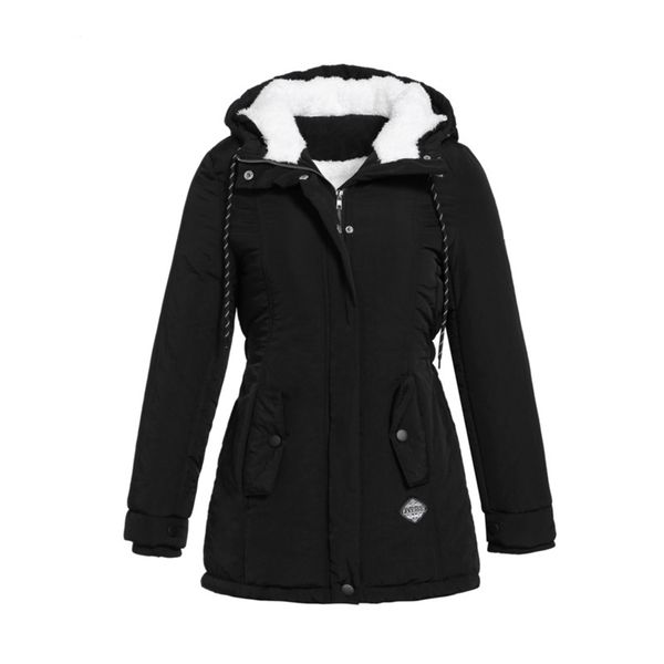 women parkas winter jacket hooded thick cotton plus size warm female coat fashion mid long wadded outwear 210923, Black
women parkas winter jacket hooded thick cotton plus size warm female coat fashion mid long wadded outwear 210923, Black
