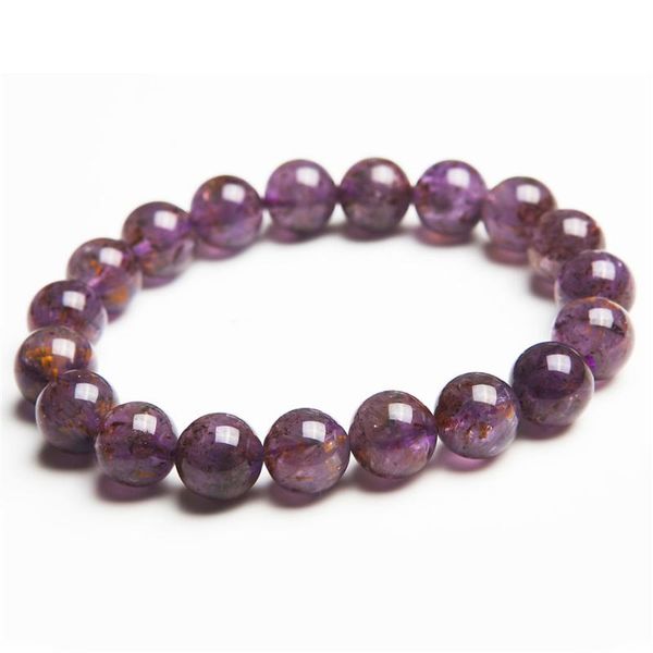 beaded, strands 10mm genuine natural purple cacoxenite rutilated quartz bracelets women lady stretch crystal round bead bracelet drop, Black
beaded, strands 10mm genuine natural purple cacoxenite rutilated quartz bracelets women lady stretch crystal round bead bracelet drop, Black