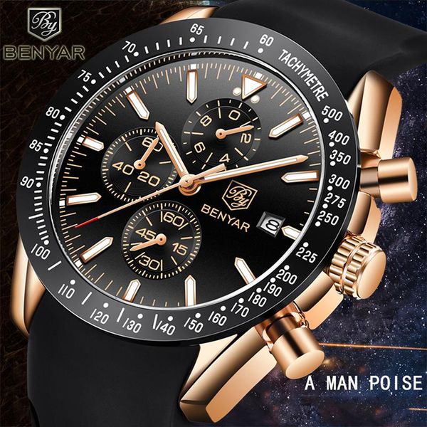 wristwatches watches mens fashion quartz wrist watch benyar silica gel sport chronograph relogio masculino, Slivery;brown
wristwatches watches mens fashion quartz wrist watch benyar silica gel sport chronograph relogio masculino, Slivery;brown