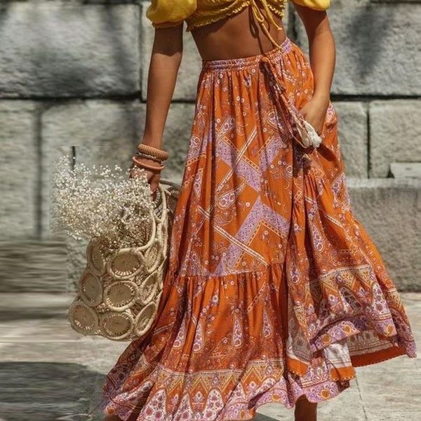 maxi women skirts skirt orange cotton floral print split summer vintage beach casual clothes bohemian long, Black
maxi women skirts skirt orange cotton floral print split summer vintage beach casual clothes bohemian long, Black