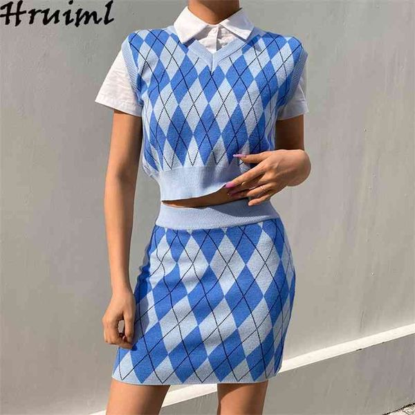 vintage sweater sets women two piece outfits vest sleeveless crop mini skirt set rhombic lattice autumn vetement femme 210513, White
vintage sweater sets women two piece outfits vest sleeveless crop mini skirt set rhombic lattice autumn vetement femme 210513, White