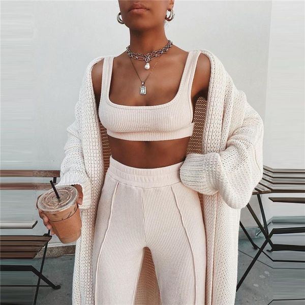 two piece dress knitting women set tracksuit spring autumn female matching sets streetwear 2021, White
two piece dress knitting women set tracksuit spring autumn female matching sets streetwear 2021, White