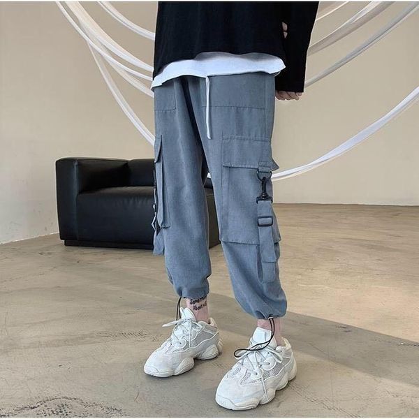 men's pants drawstring casual fashion solid color multi-pocket cotton overalls men streetwear wild loose hip hop trousers mens, Black
men's pants drawstring casual fashion solid color multi-pocket cotton overalls men streetwear wild loose hip hop trousers mens, Black