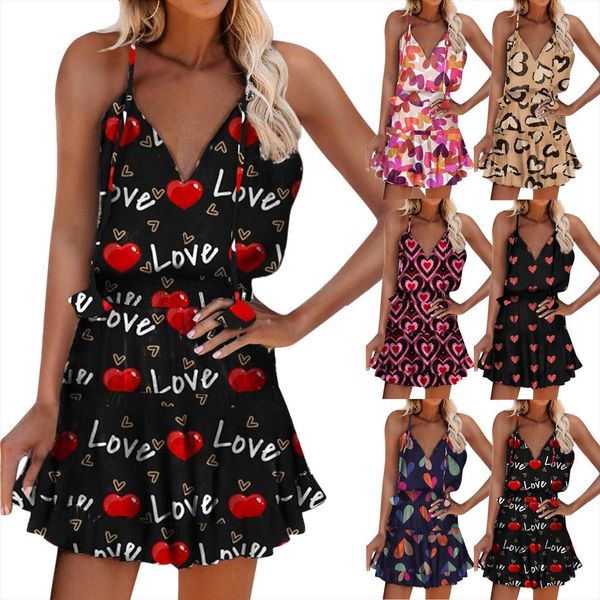 y2k fashion summer v neck women dresses love printed sleeveless ruffled sling plus size traf lady party vestidos, Black;gray
y2k fashion summer v neck women dresses love printed sleeveless ruffled sling plus size traf lady party vestidos, Black;gray