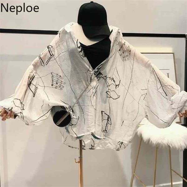 neploe harajuku print women shirts summer turn-down collar batwing sleeve blouse loose sunscreen ladies 44659 210323, White
neploe harajuku print women shirts summer turn-down collar batwing sleeve blouse loose sunscreen ladies 44659 210323, White