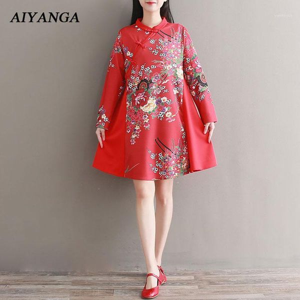 casual dresses vintage print dress women long sleeve stand collar 2021 spring plus size a-line folk style red elegant ladies, Black;gray
casual dresses vintage print dress women long sleeve stand collar 2021 spring plus size a-line folk style red elegant ladies, Black;gray
