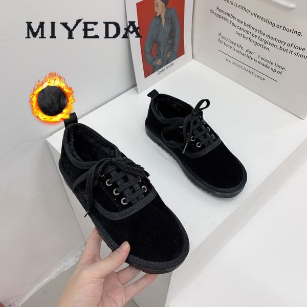 boots miyeda flat casual shoes women cotton fabric ankle lace-up size 43 winter all-match plush solid ladies, Black
boots miyeda flat casual shoes women cotton fabric ankle lace-up size 43 winter all-match plush solid ladies, Black