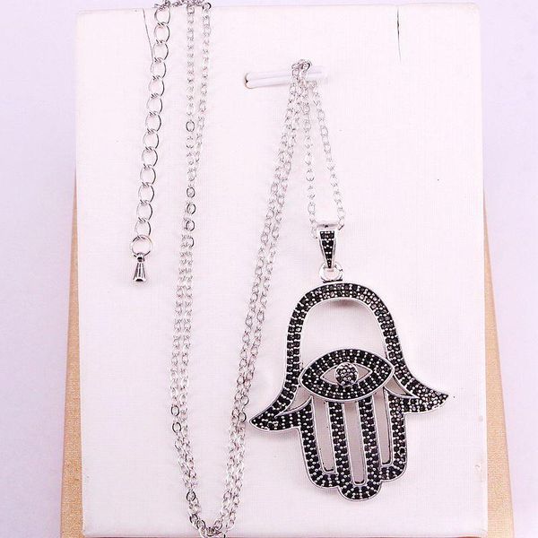 pendant necklaces 6pcs, black cz micro pave hamsa hand pendants metal chain elegant fashion jewelry vintage gift, Silver
pendant necklaces 6pcs, black cz micro pave hamsa hand pendants metal chain elegant fashion jewelry vintage gift, Silver