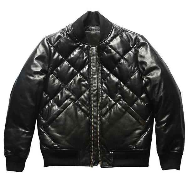 men's leather & faux 9510 read description quality super warm genuine sheep skin duck down jacket mens coat, Black
men's leather & faux 9510 read description quality super warm genuine sheep skin duck down jacket mens coat, Black
