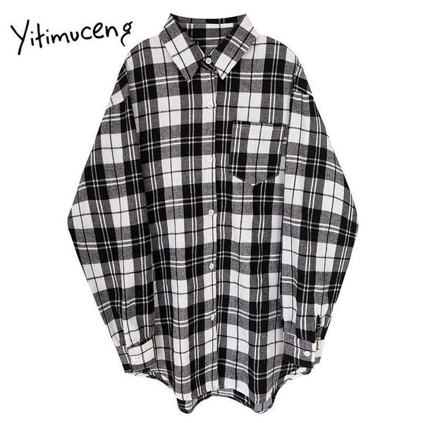 yitimuceng plaid office lady blouses loose plus size clothing for women button up shirts turn-down collar spring pocket 210601, White
yitimuceng plaid office lady blouses loose plus size clothing for women button up shirts turn-down collar spring pocket 210601, White
