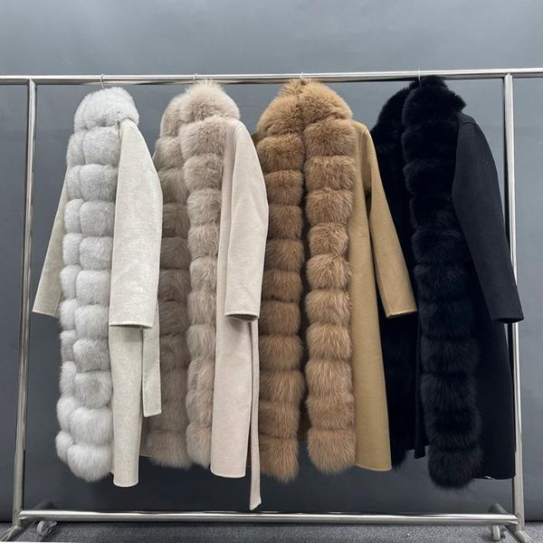 women's wool & blends missjanefur cashmere coat with belt women korean fashion luxury real fur trim long trench winter, Black
women's wool & blends missjanefur cashmere coat with belt women korean fashion luxury real fur trim long trench winter, Black