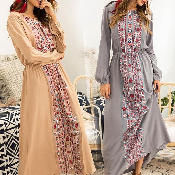casual dresses women boho maxi dress vintage print long sleeves round neck slim fit for summer, Black;gray
casual dresses women boho maxi dress vintage print long sleeves round neck slim fit for summer, Black;gray
