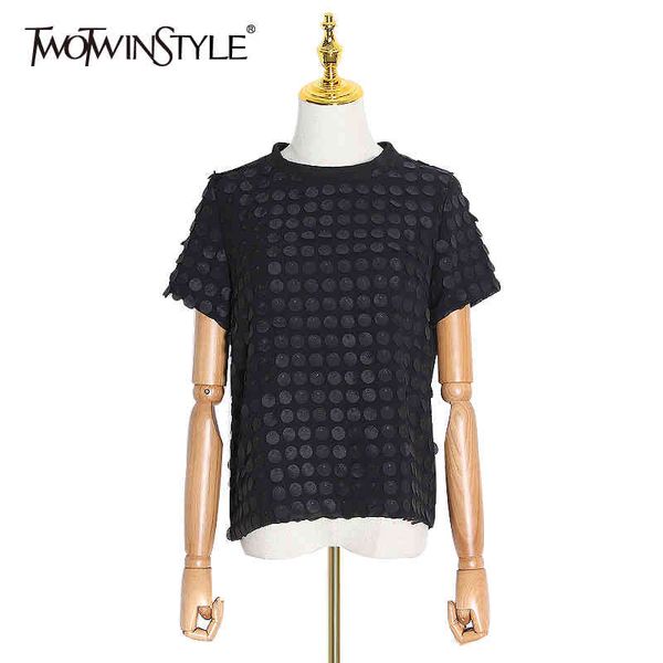 twotwinstyle patchwork sequin black t shirt for women o neck short sleeve casual t shirts female summer fashion clothing 210517, White
twotwinstyle patchwork sequin black t shirt for women o neck short sleeve casual t shirts female summer fashion clothing 210517, White