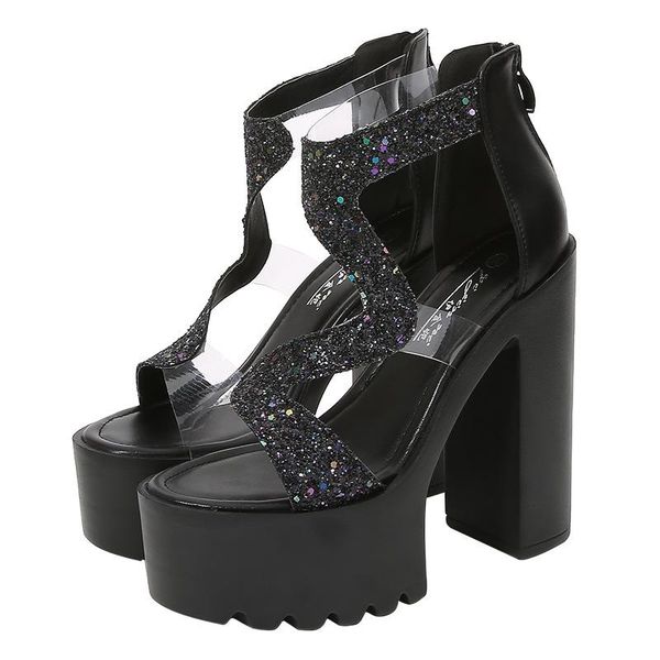 sandals women summer leather vintage buckle casual sewing retro ladies platform shoes, Black
sandals women summer leather vintage buckle casual sewing retro ladies platform shoes, Black