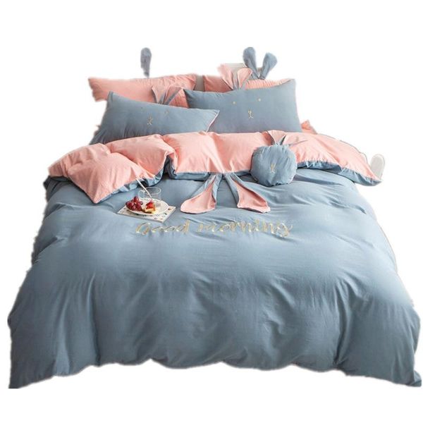 bedding sets bed sheet four-piece set embroidery washed cotton princess wind pillowcase sabanas duvet cover dekbedovertrek
bedding sets bed sheet four-piece set embroidery washed cotton princess wind pillowcase sabanas duvet cover dekbedovertrek