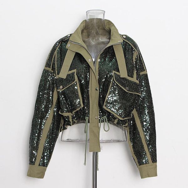 women's jackets fashion denim jacket korean sequin patchwork pocket loose chaquetas mujer coat long sleeve outerwear women veste femme, Black;brown
women's jackets fashion denim jacket korean sequin patchwork pocket loose chaquetas mujer coat long sleeve outerwear women veste femme, Black;brown