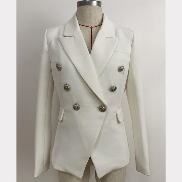 women's suits & blazers est fashion 2021 designer blazer women's silver lion buttons double breasted jacket, White;black
women's suits & blazers est fashion 2021 designer blazer women's silver lion buttons double breasted jacket, White;black