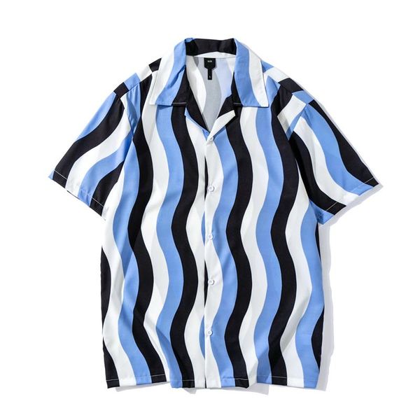 men's casual shirts striped shirt men women summer streetwear hawaiian man, White;black
men's casual shirts striped shirt men women summer streetwear hawaiian man, White;black