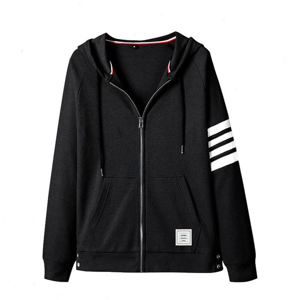 men's autumn loose fashion brand tb waffle hooded cardigan men's new couple's sweater coat men, Black
men's autumn loose fashion brand tb waffle hooded cardigan men's new couple's sweater coat men, Black